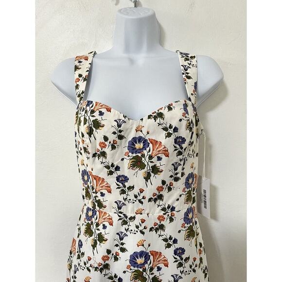 Reformation Cienna Sweetheart Floral Midi Dress Size 2 Calico Trumpet Smocked - Picture 3 of 7